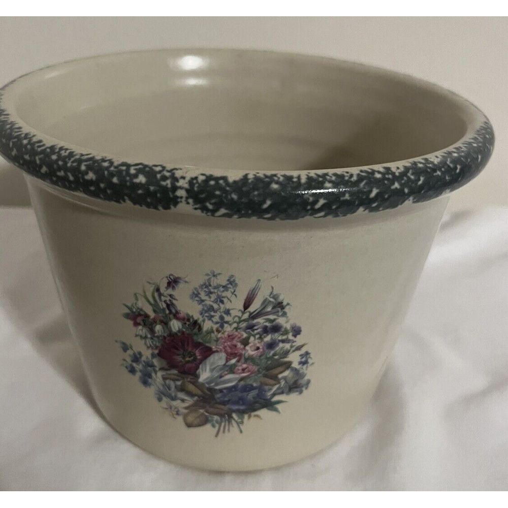 Home and Garden Party "Splendor" Floral Design Crock‎ Style Bowl Smooth Edge